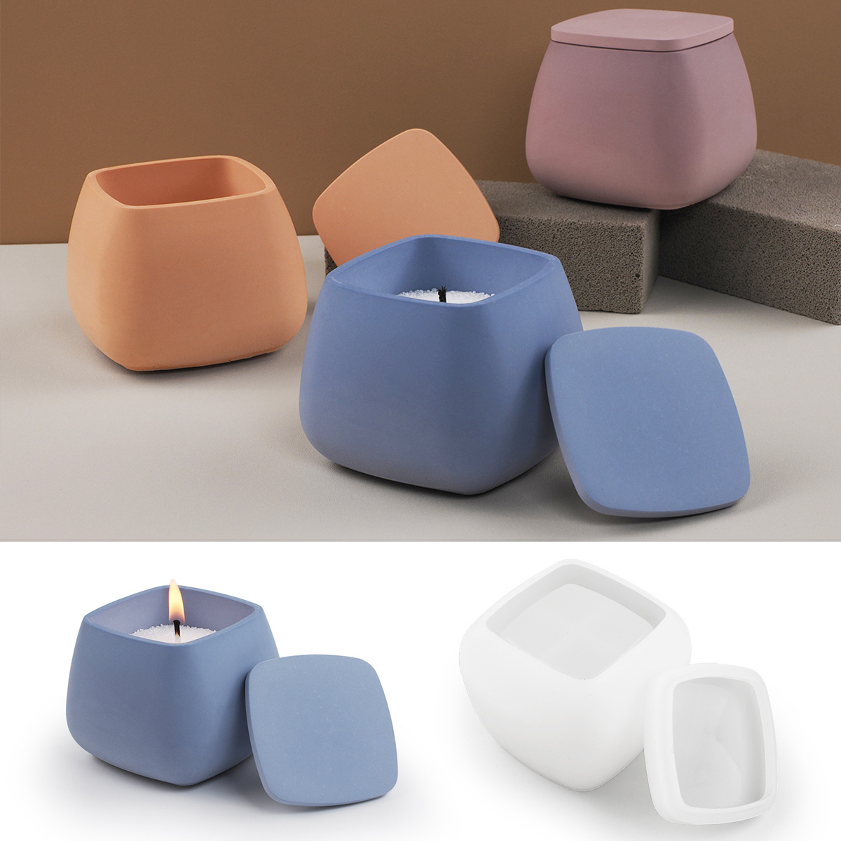 Candle Making Jars With Lids - Stampo in silicone per barattolo di