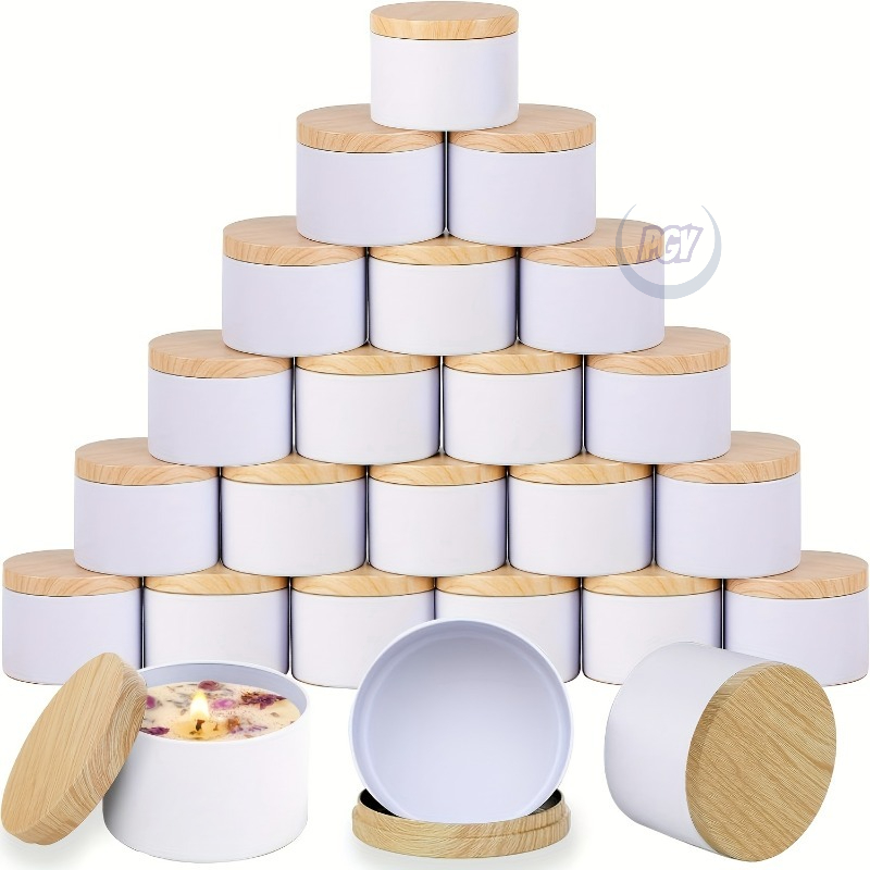 Candle Making Jars With Lids - Barattolo di candela in metallo bianco