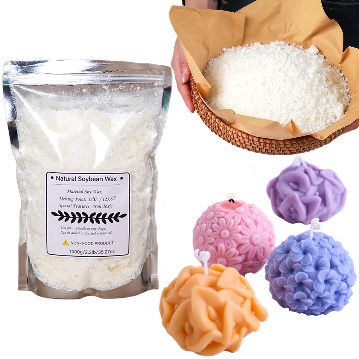 Candle Making Kits - 100/250/500/1000g Fiocco di cera di soia