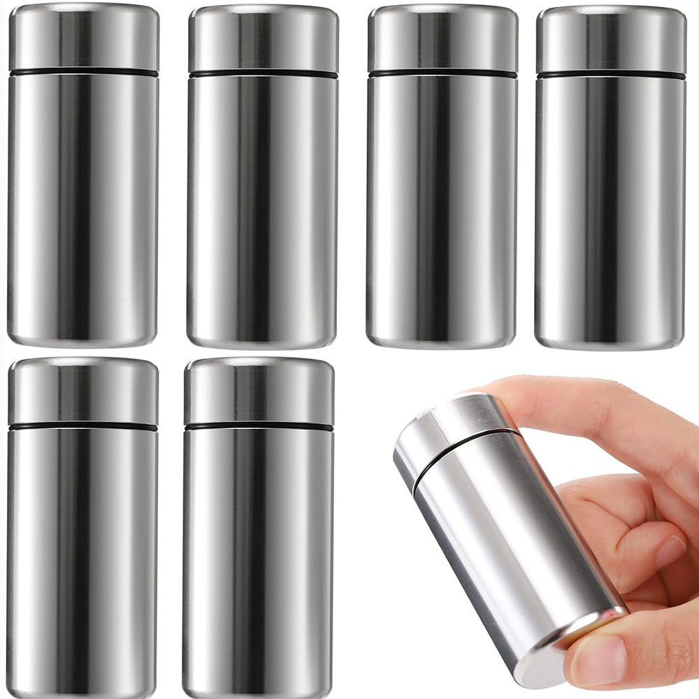 Tin Container Lid - Set di 6 Piccoli Barattoli con